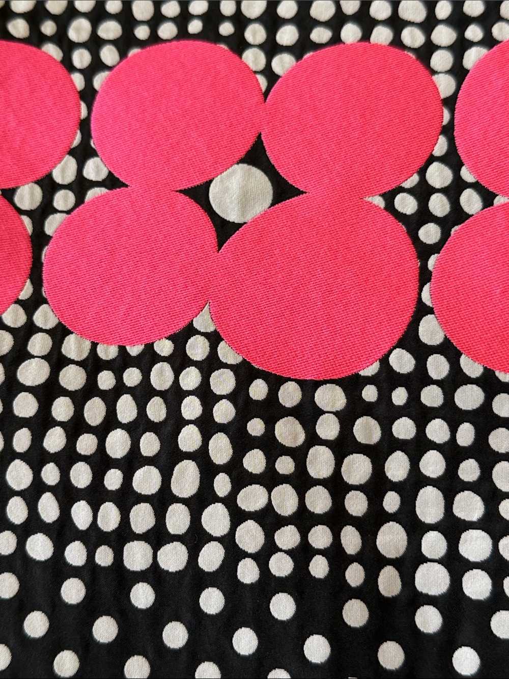 Per Se Black and White Polka Dot Shell with Hot Pink Floral Band Size 6 - Picture 4 of 4